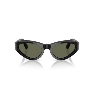 Imagem de Persol Óculos de sol feminino Po0052s Butterfly, Preto/verde polarizado, 53 mm