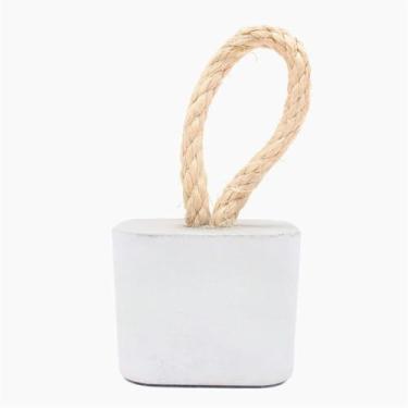 Imagem de Peso de porta,Peso de Porta Decorativo Cubo 1,5Kg Concreto com Base Anti Risco(Cinza)