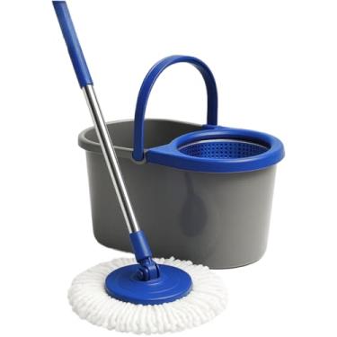 Imagem de Mop Com Cabo Grande de 110 cm + 1 Refil - 8 Litros Cesto Móvel - Balde Centrífuga Limpeza