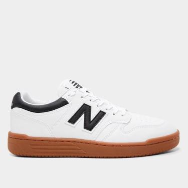 Imagem de Tênis New Balance 480 Low Masculino, Off white, Preto, 38