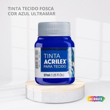 Imagem de Tinta para tecido fosca com 37ml cor azul ultramar - ACRILEX