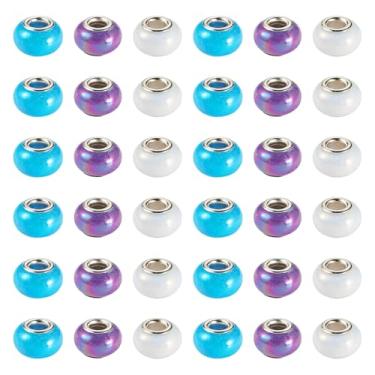 Imagem de Magibeads 150 peças de contas espaçadoras de orifício grande de 13,5 mm para pulseiras, contas focais europeias de resina Rondelle, para canetas com contas, chaveiros, artesanato, faça você mesmo