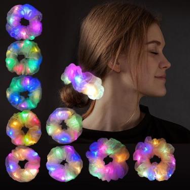 Imagem de LED Scrunchies Aosimin Light Up Glow in the Dark para meninas