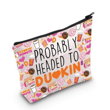 Imagem de Bolsa de maquiagem WCGXKO Provavelmente Headed Donut Lover Coffee Bag