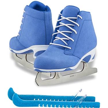Imagem de Skate Guru Jackson Ultima Recreational Patins de gelo Softec Diva DV3000 / Cor: Azul, tamanho adulto: pacote com 8 protetores de skate de guarda grátis