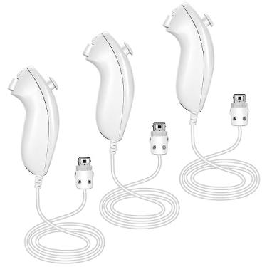 Imagem de NC 3 Packs Nunchuck Controller Joystick Gamepad Replacement for wii Nunchuck Controller, Compatible with Nintendo Wii & Wii U Video Game Gamepads (White)