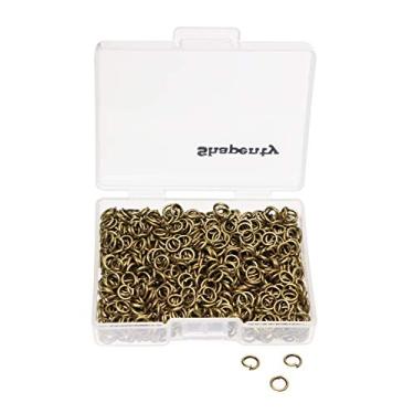 Imagem de Shapenty 1000 peças, banhado a prata, argolas abertas de ferro, conectores a granel para brincos de artesanato faça você mesmo, colar com pingente, gargantilha, joias, descobertas e acessórios de corrente de chaveiro, Bronze, 4mm, 1