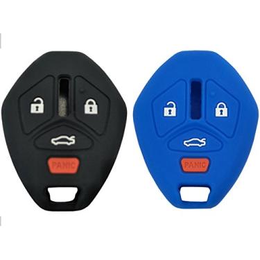 Imagem de Capa protetora de chave de borracha de silicone para Mitsubishi Endeavor Galant Lancer Outlander com 4 botõesALIWEI preto ALSL04GJT
