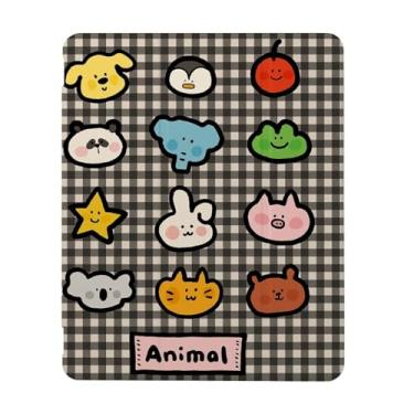 Imagem de Capa de animais fofos em listras pretas compatível com iPad 9ª 8ª geração 10,9 polegadas 2021-2018, capa engraçada com suporte de três dobras + porta-lápis para meninos e meninas, iPad 11 polegadas