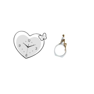 Imagem de Fenteer Relógio de Parede em Acrílico em Formato de Coração E Estatueta de, Estátua Feminina, Centro de Mesa, Quarto, Leitores, Presente, Estante, Escu