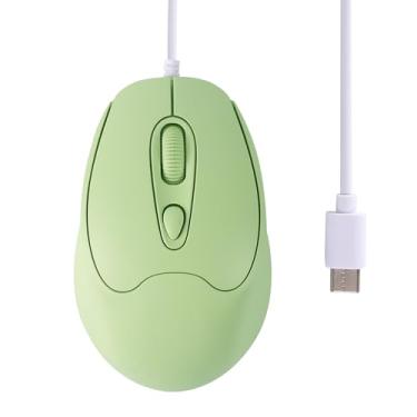 Imagem de Mouse com fio, interface USB-C silencioso, leve, portátil, confortável, ergonômico, viagem, pequeno, mouse óptico Plug and Play, ambidestro para laptop, tablet, PC, MacBook, smartphone, menino, menina