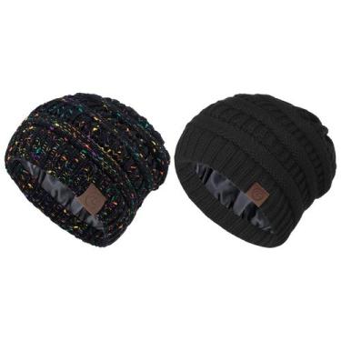 Imagem de Gorro Zando, forrado de cetim, de inverno, para mulheres e homens, pre
