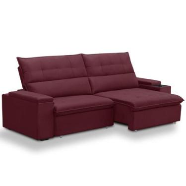 Imagem de Sofá Retrátil Reclinável Para Sala 4 Lugares 270cm Niels F04 Veludo Ve