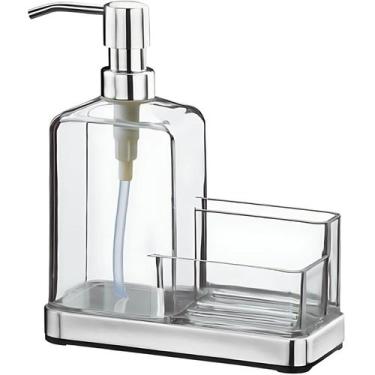 Imagem de Organizador Para Pia Inox Plático Porta Sabão Bucha Esponja - Brinox