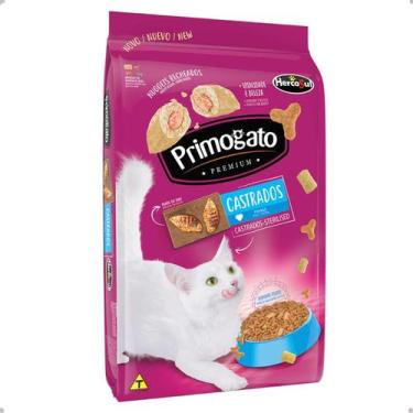 Imagem de Ração Primogato Premium para Gatos Adultos Castrados, Carne, 15kg