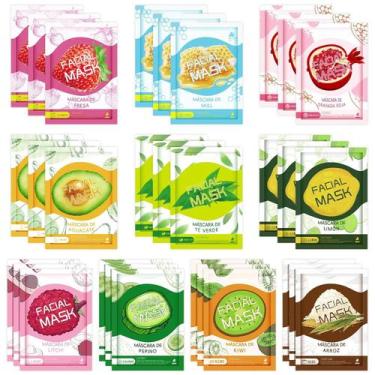Imagem de Máscaras faciais GUOYAOLIFU 30 folhas hidratantes para peles sensíveis
