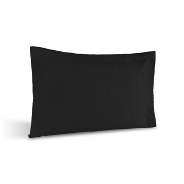 Imagem de Porta Travesseiro Avulso Percal 180 Fios Silver 60% Algodão 40% Poliéster - Preto