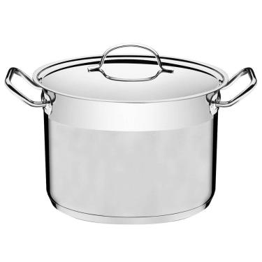 Imagem de Caldeirão Tramontina Professional 28cm 11,9L em Aço Inox F. Triplo Tampa Plana Satinado...