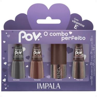 Imagem de Kit Impala Pov Marcella: 2 Esmaltes, 1 Top Coat e 1 Gloss Labial