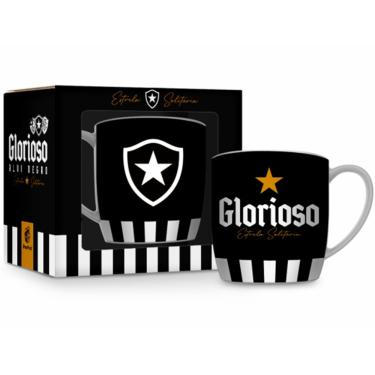 Imagem de Caneca Porcelana Premium BrasFoot Botafogo 300 ML Urban Licenciada Branco