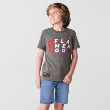 Imagem de Camiseta Flamengo Menino Infantil Cinza - Brandili