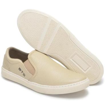 Imagem de Tênis SlipOn Masculino Couro Modelo Iate Leve E Confortável Solado de 