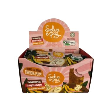 Imagem de Barra de Frutas Banana e Polpa Cupuaçu Orgânica 30g Selva e Paz 12 Unidades
