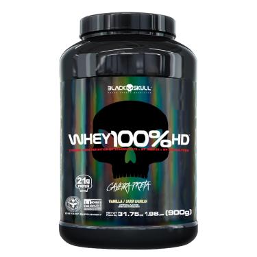 Imagem de Whey 100% HD Black Skull - 900g (WPC, WPI E WPH) Whey 100% HD Baunilha 900g