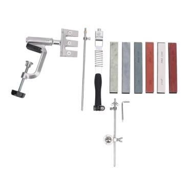 Imagem de Fafeicy Kit de Afiação de Cortador, 360° Reversível, 6 Pedras de Afiar, Afiador de Cortador de Chef de Cozinha Multifuncional, Alumínio Fundido e Aço Inoxidável para Facas, Lâminas de Caça e