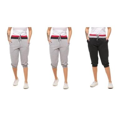 Imagem de Kit com 03 Bermudas de Moletom Feminina Saruel Skinny - Wooks, M, B1, 
