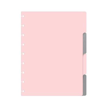 Imagem de Divisórias Iscool Para Caderno De Disco M Solid Colors Rosê 50% e Prata
