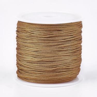 Imagem de Cordão de nylon para pulseiras, 49 metros de 1 mm, cordão de nó chinês, fio de contas, cor marrom, cordão decorativo para artesanato, faça você mesmo, macramê, joias, tricô, artesanato, decoração de