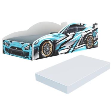 Imagem de Cama Carro 100% Mdf Infantil Montessoriana Com Colchão Incluso Multimóveis MP4323 Azul Azul