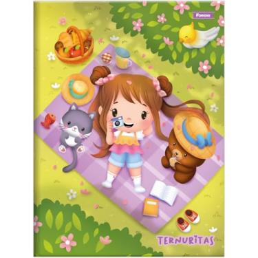 Imagem de Kit de Cadernos Brochura, Foroni, 1/4, Capa Dura, Ternuritas, 80 Folhas, Pacote com 5