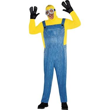 Imagem de Party City Minion Halloween Costume for Men, Minions: The Rise of Gru, Plus Size, Includes Jumpsuit, Cowl and More Multicolor