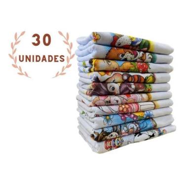 Imagem de Pano De Prato Estampado Bainha  Kit C 30 Peças Grande