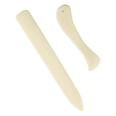 Imagem de Conjunto de 2 peças de papel de pasta óssea, ferramentas de artesanato ABS de ponta dupla para fazer cartões, encadernação, origami e projetos de couro