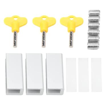 Imagem de Restritor de janela de porta deslizante Fechaduras antirroubo Fechadura de segurança à prova de crianças para portas de vidro deslizantes Janelas Fechadura com parafuso ajustável