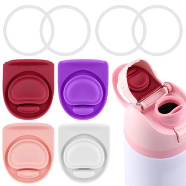 Imagem de 4 conjuntos de rolha de substituição e anel de vedação O para Owala FreeSip 680.4 g 947.2 g, tampa de vedação superior de garrafa de água para Owala 16/19/24/32/1,134 g tampa de garrafa tampa de boca