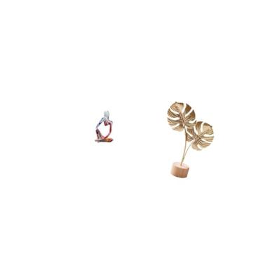 Imagem de Fenteer Estatueta Abstrata de Resina E Metal Representando Uma Folha, Ideal para Decoração de Quarto, Escritório, Loja, Estante, Mesa, Festa, Casa Ou Gaveta.