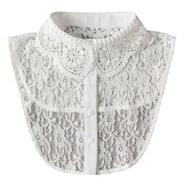 Imagem de Blusa removível de renda, gola falsa, encantadora, de renda floral, br