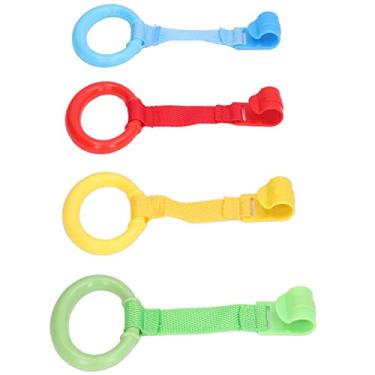 Imagem de aqxreight 4pcs Puxam Anéis para Berços e Playpens Design de Plástico Assistente Confortável para Caminhar para Crianças Pequenas