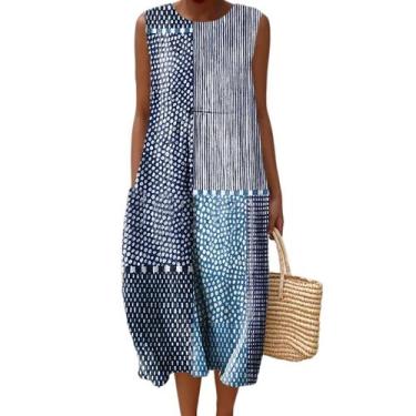 Imagem de Vestido maxi feminino Akivide com estampa floral boho de verão com bol