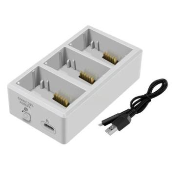 Imagem de Carregador Triplo Rápido DJI Mini 3 / 3 Pro / 4 Pro  Hub de Bateria - 
