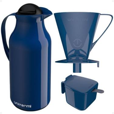 Imagem de Kit Garrafa Térmica 1L Siena Suporte Porta Filtro de Café 102 103 Açuc