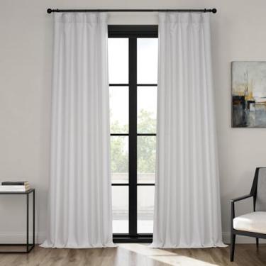 Imagem de HPD Half Price Drapes - Cortinas de linho sintético para sala de estar (1 painel) - 127 cm L x 276 cm C - Cortinas texturizadas para quarto 262 cm de comprimento - Cortinas para decoração de casa