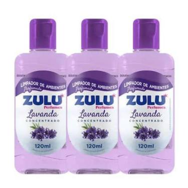 Imagem de 3 Un Limpador Perfumado de Ambientes Concentrado Lavanda Zulu 120ml Co