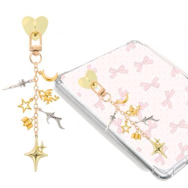 Imagem de TAKEALOOKO Correntes de berloque de fantasia para Kindle - Pulseira de corrente de lua e estrela, acessórios de decoração, presente para amantes de livros leitores, mulheres e homens, compatível com