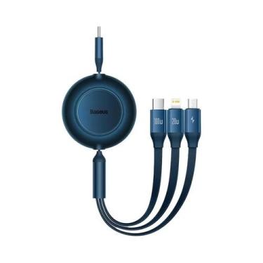 Imagem de Cabo De Carregamento Retrátil USB C 3 Em 1 De 100W Para MacBook, Samsu