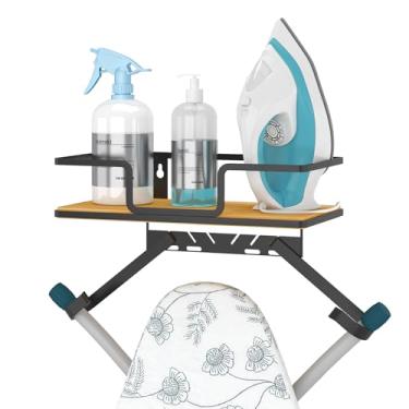 Imagem de efluky Cabide para tábua de passar roupa com ganchos removíveis, suporte de tábua de passar para parede tipo T/Y, 32 cm C x 15 cm L x 6 cm A, preto